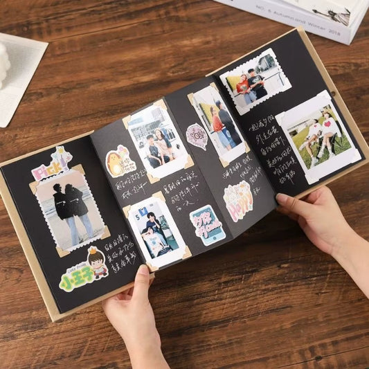 34 Pages 11.5*18Cm Accordion Folding Diy Small Photo Album This Kraft Paper Growing Souvenir Book Creative Gift Folding Type