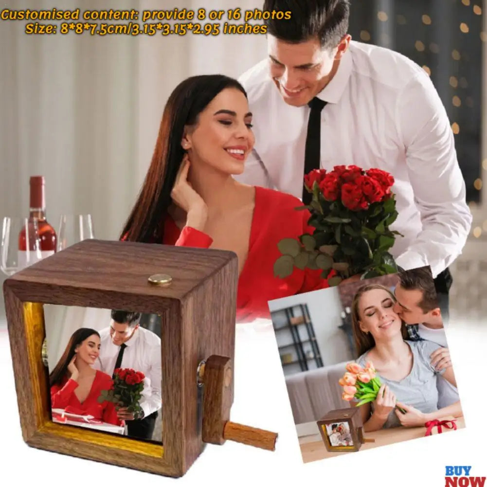 8/16Pcs Customized Flip Book 2025 Valentine'S Day Gift Glow Custom Photo Turning Book Machine Night Light Home Decoration